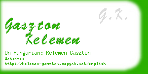 gaszton kelemen business card